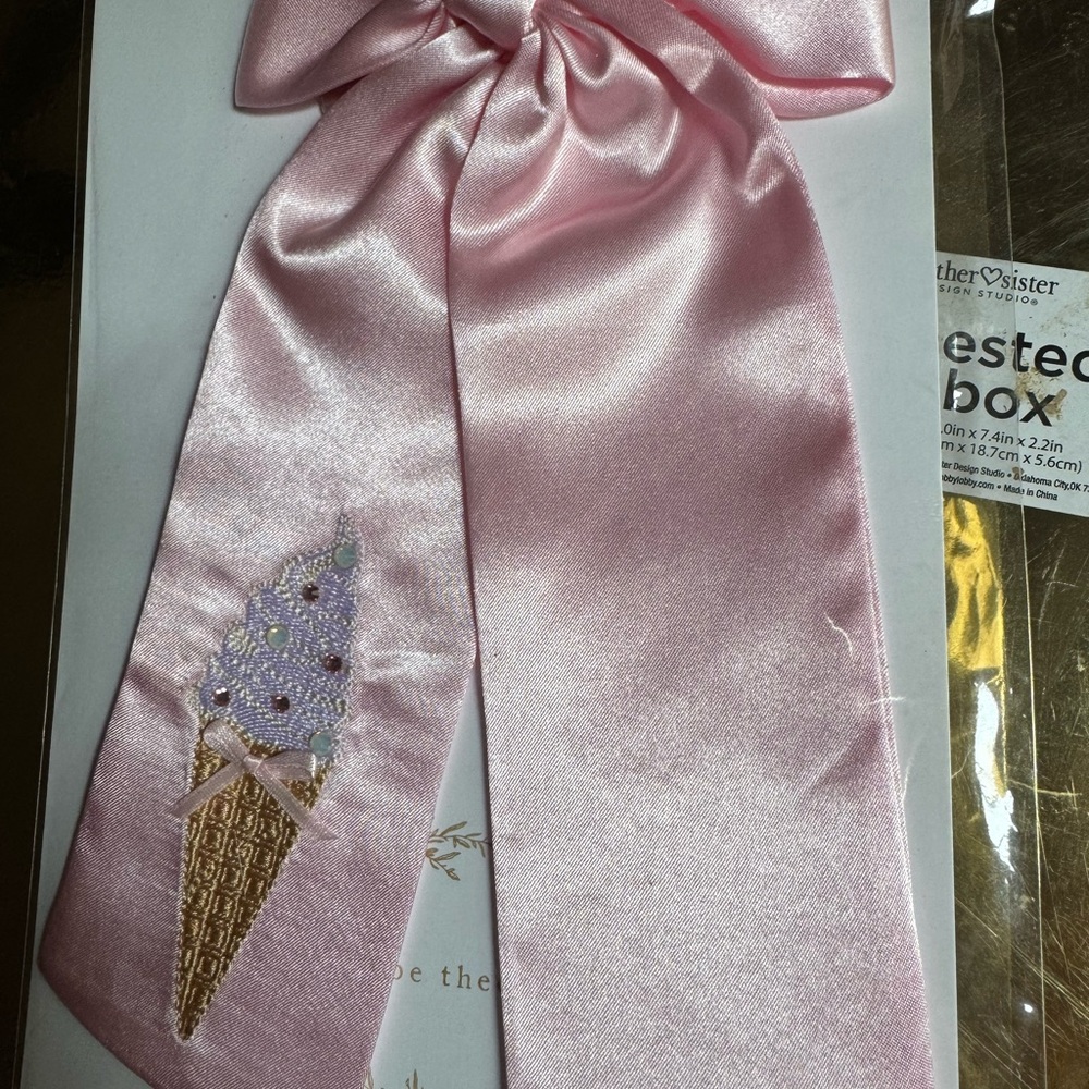 Pink Ice Cream Cone Hair Bow